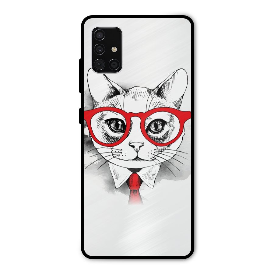 Business Cat Metal Back Case for Galaxy A51