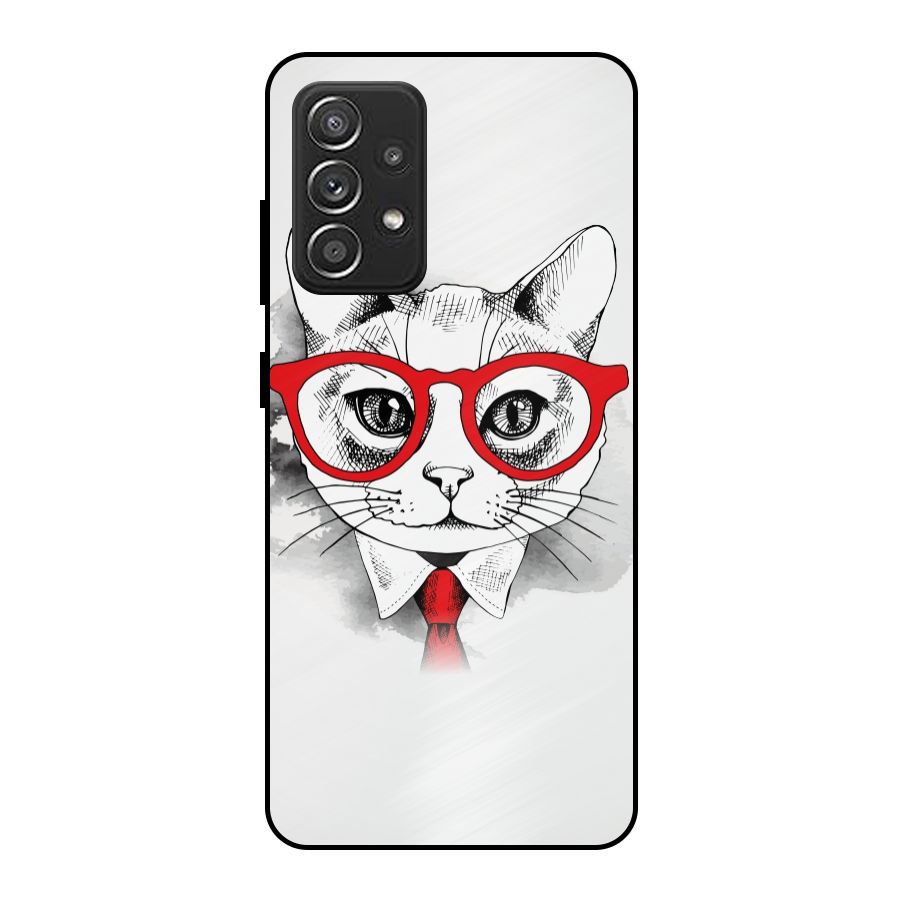 Business Cat Metal Back Case for Galaxy A52s 5G