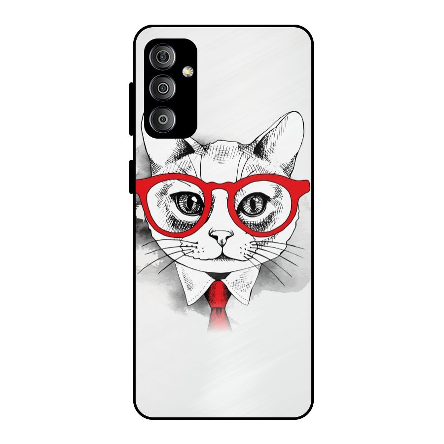 Business Cat Metal Back Case for Galaxy F23
