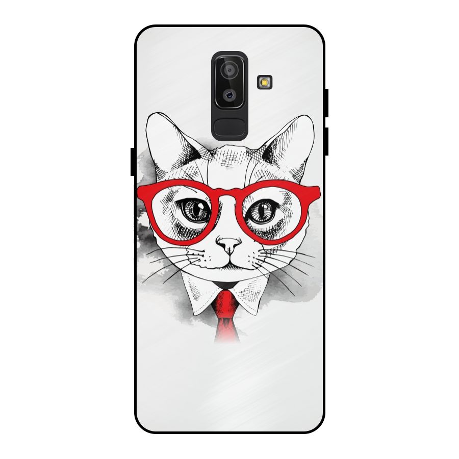 Business Cat Metal Back Case for Galaxy J8