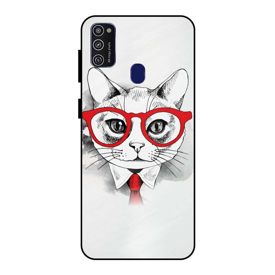 Business Cat Metal Back Case for Galaxy M30s