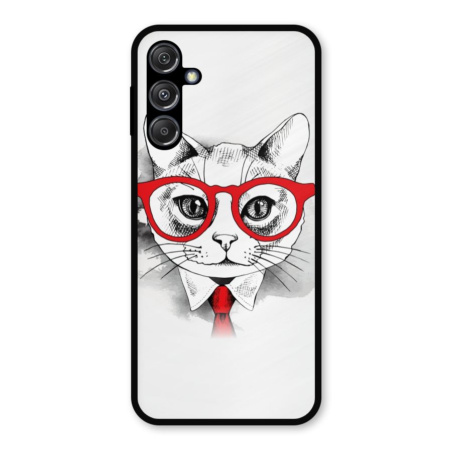 Business Cat Metal Back Case for Galaxy M34 5G