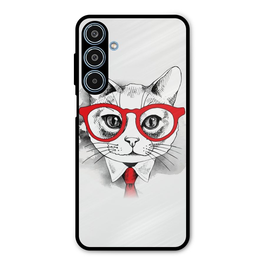 Business Cat Metal Back Case for Galaxy M35