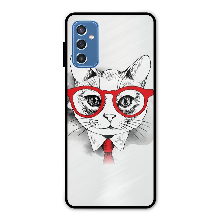 Business Cat Metal Back Case for Galaxy M52 5G