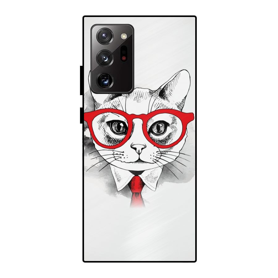 Business Cat Metal Back Case for Galaxy Note 20 Ultra