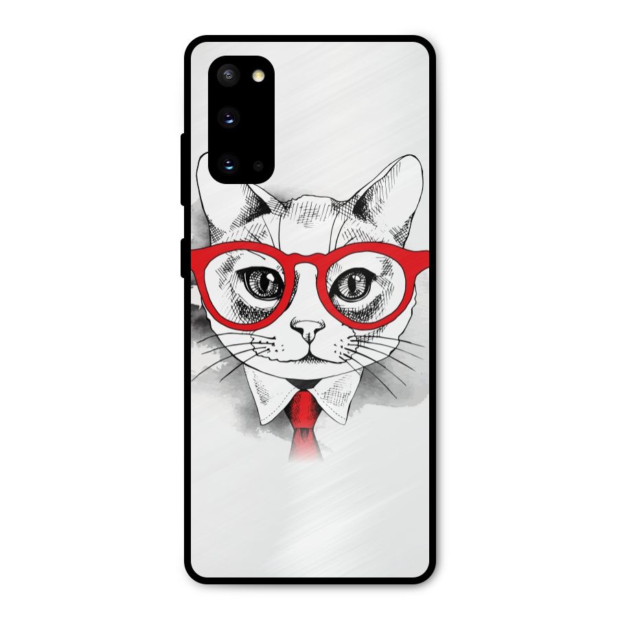 Business Cat Metal Back Case for Galaxy S20