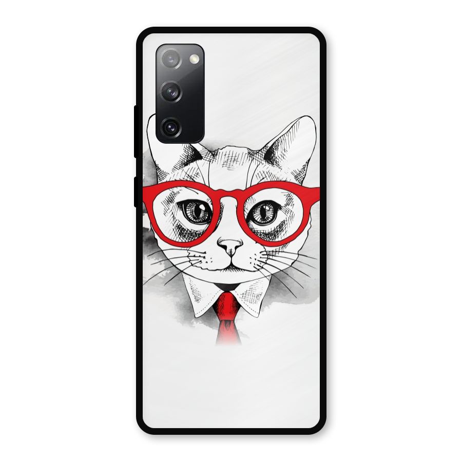 Business Cat Metal Back Case for Galaxy S20 FE 5G