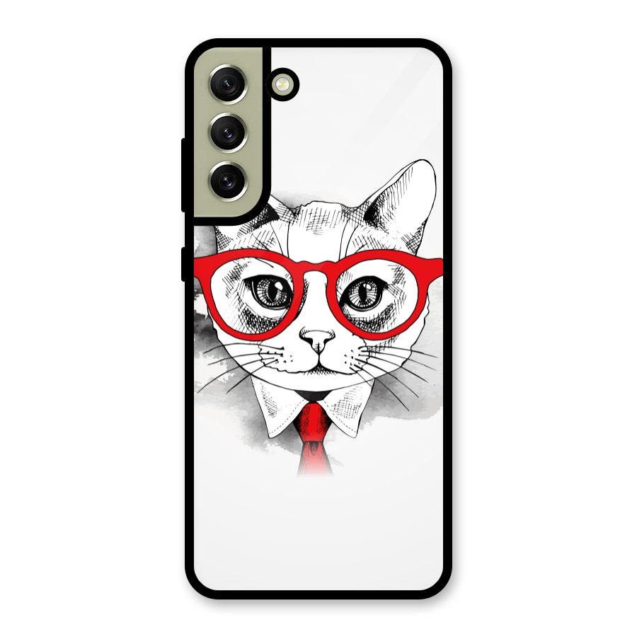 Business Cat Metal Back Case for Galaxy S21 FE 5G (2023)