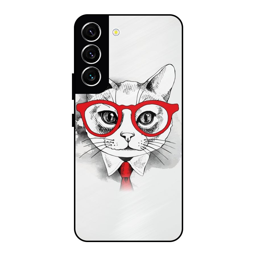 Business Cat Metal Back Case for Galaxy S22 5G