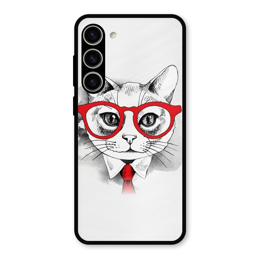 Business Cat Metal Back Case for Galaxy S23 Plus
