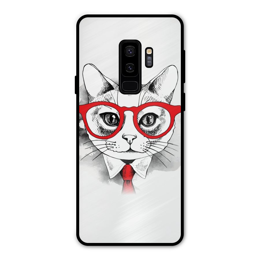 Business Cat Metal Back Case for Galaxy S9 Plus