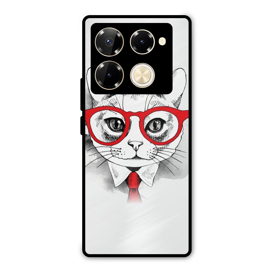 Business Cat Metal Back Case for Infinix Note 40 Pro