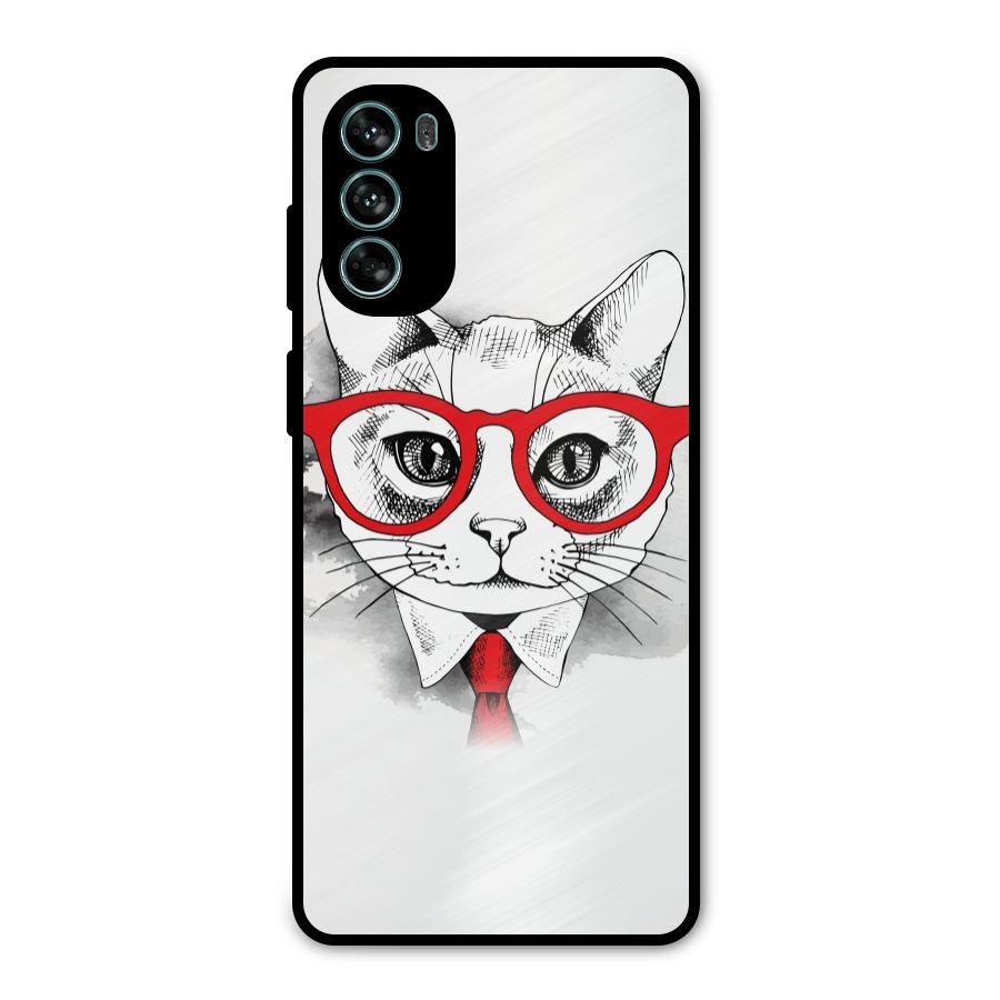 Business Cat Metal Back Case for Moto G62