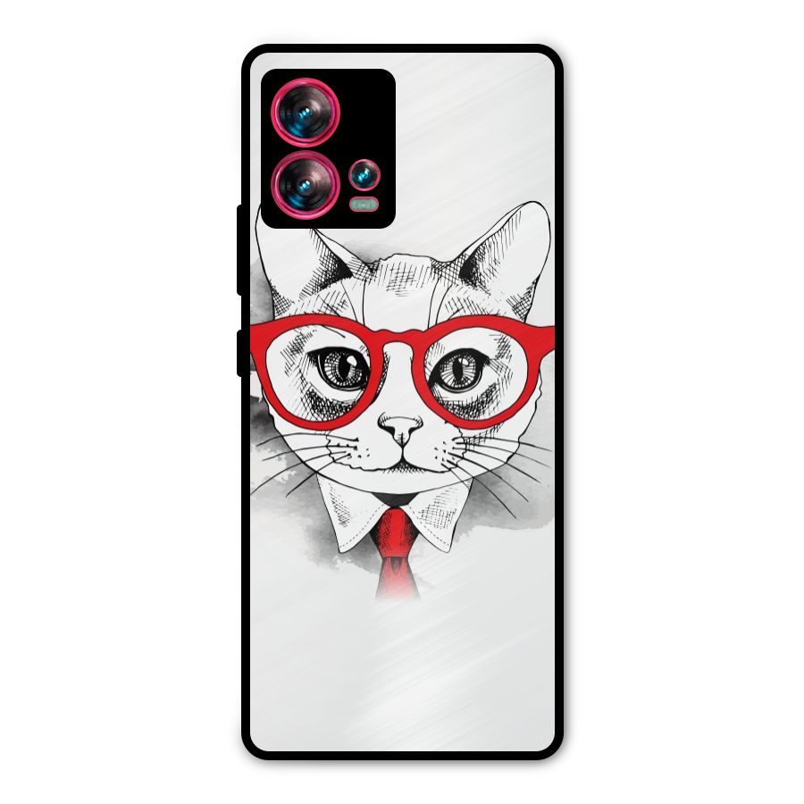 Business Cat Metal Back Case for Motorola Edge 30 Fusion