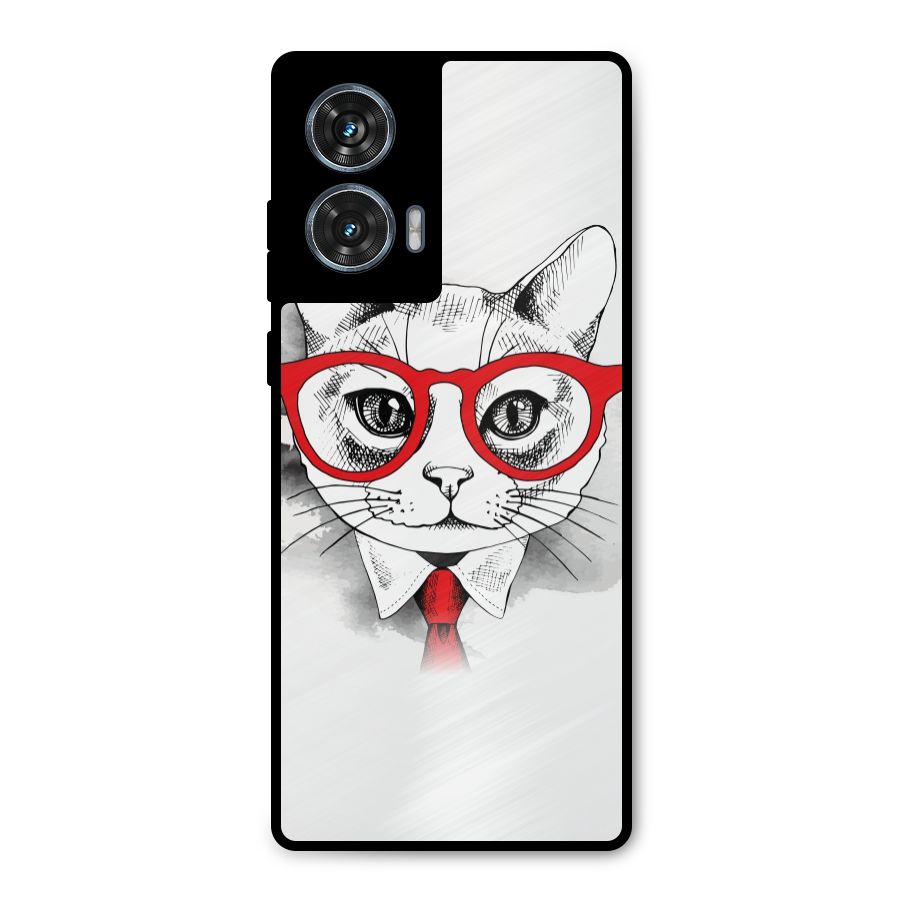 Business Cat Metal Back Case for Motorola Edge 50 Fusion