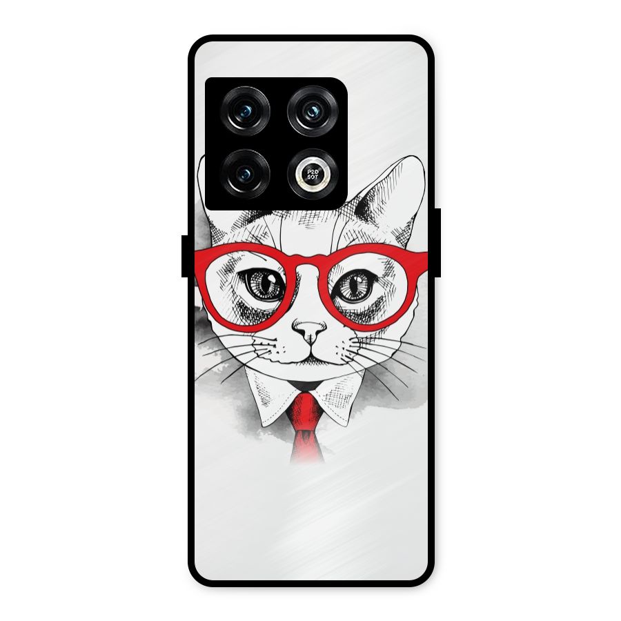 Business Cat Metal Back Case for OnePlus 10 Pro 5G