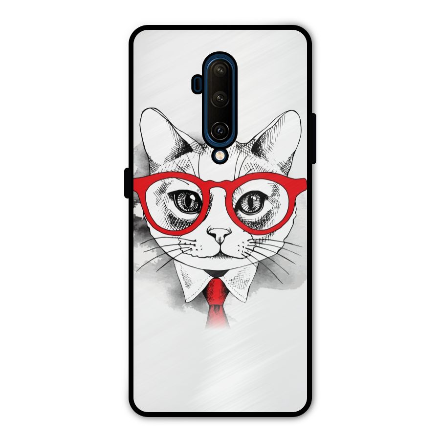 Business Cat Metal Back Case for OnePlus 7T Pro