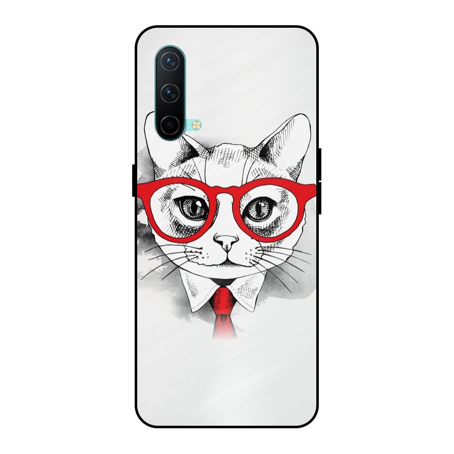 Business Cat Metal Back Case for OnePlus Nord CE 5G