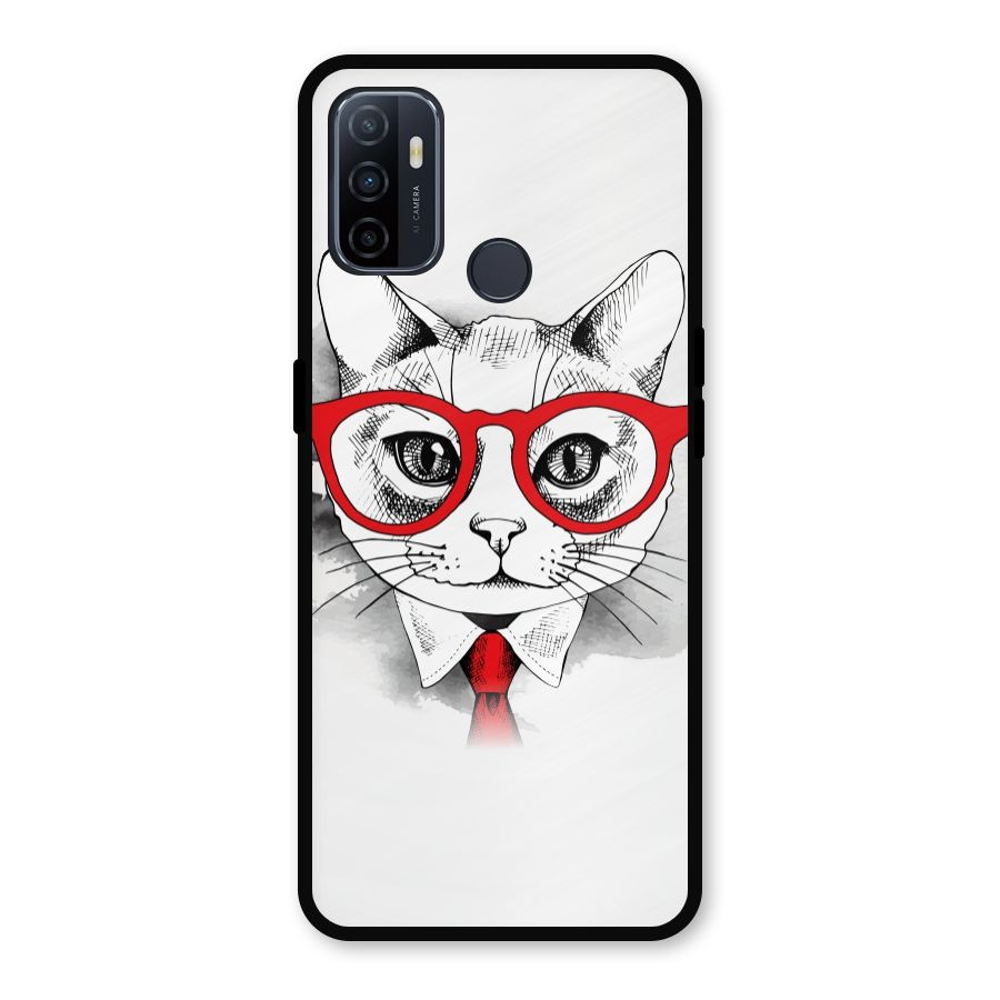 Business Cat Metal Back Case for Oppo A53