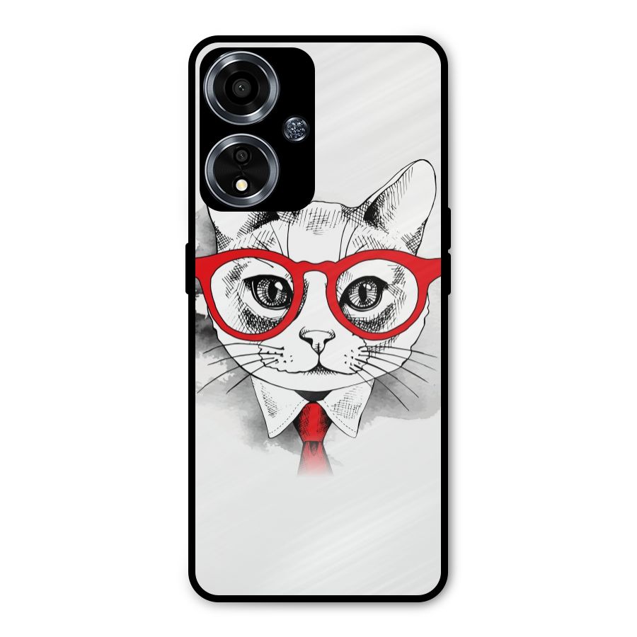 Business Cat Metal Back Case for Oppo A59