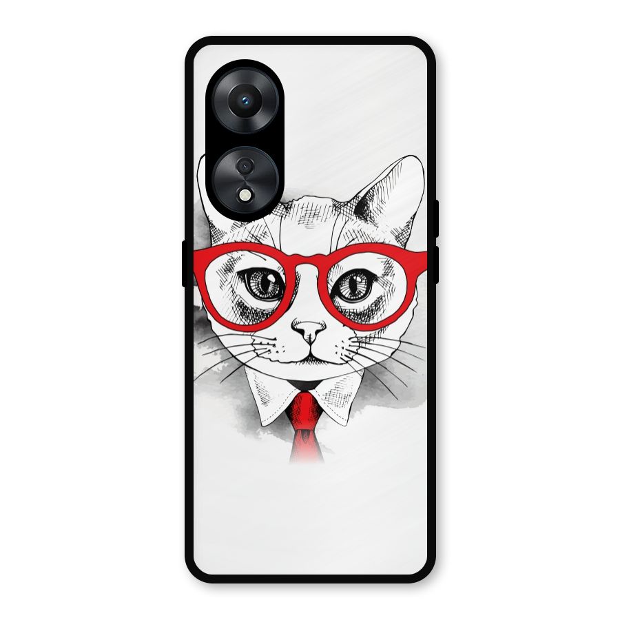 Business Cat Metal Back Case for Oppo A78