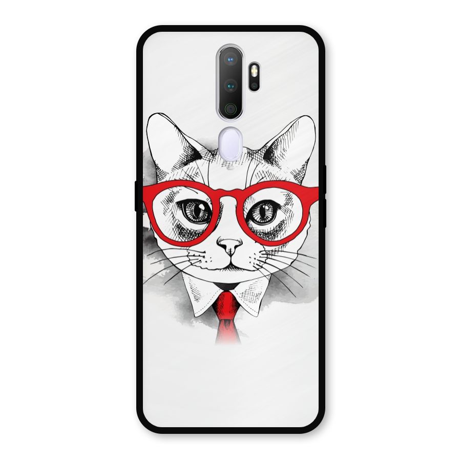 Business Cat Metal Back Case for Oppo A9 (2020)