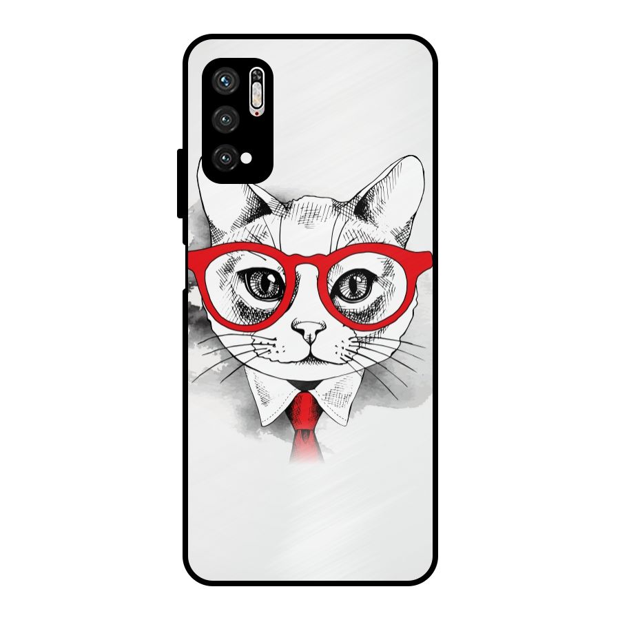 Business Cat Metal Back Case for Poco M3 Pro 5G