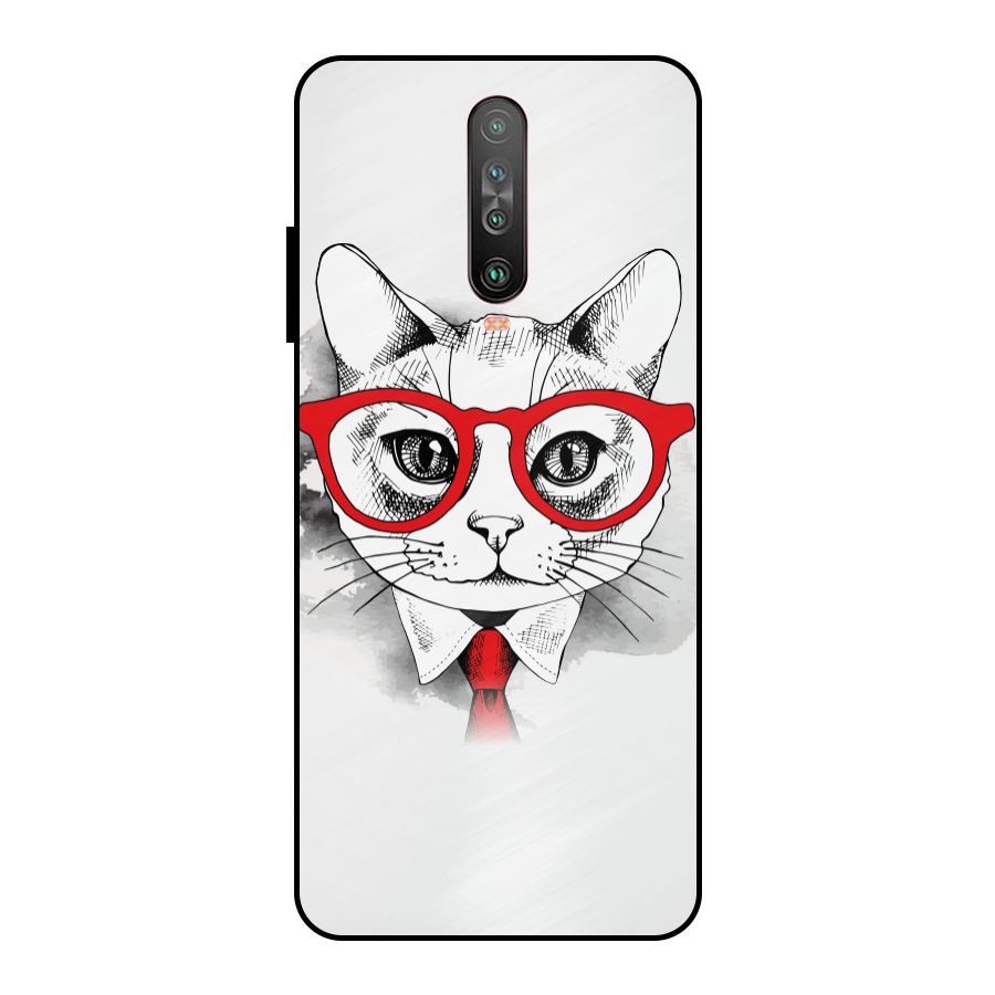 Business Cat Metal Back Case for Poco X2