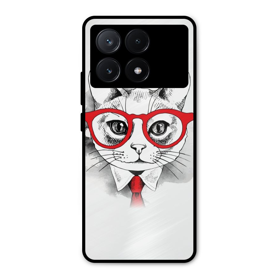 Business Cat Metal Back Case for Poco X6 Pro