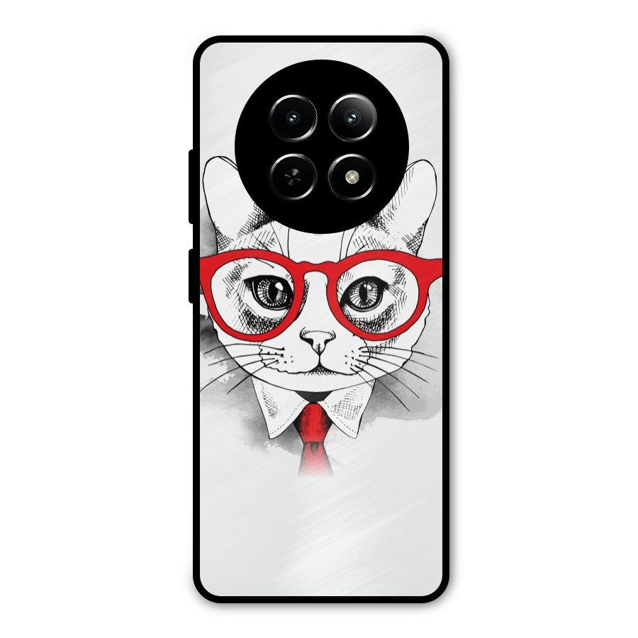 Business Cat Metal Back Case for Realme 12 5G