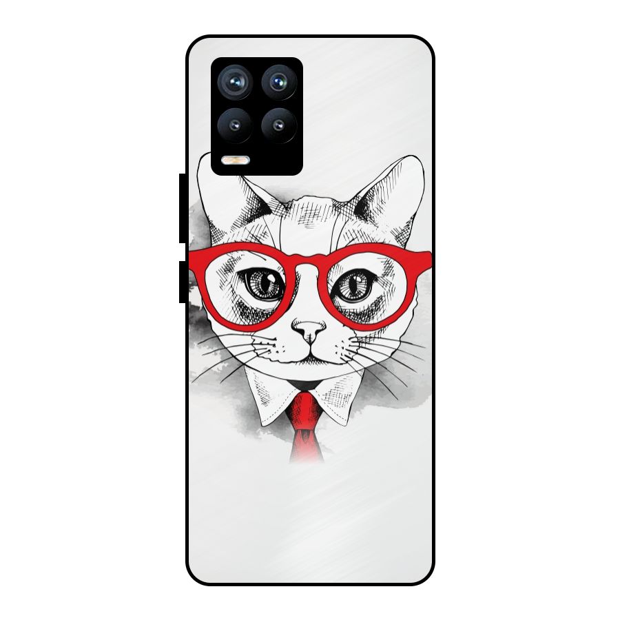 Business Cat Metal Back Case for Realme 8