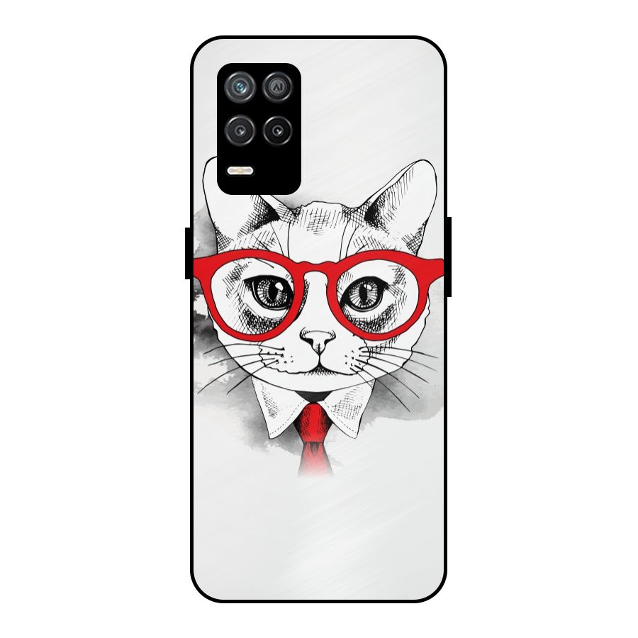 Business Cat Metal Back Case for Realme 8s 5G