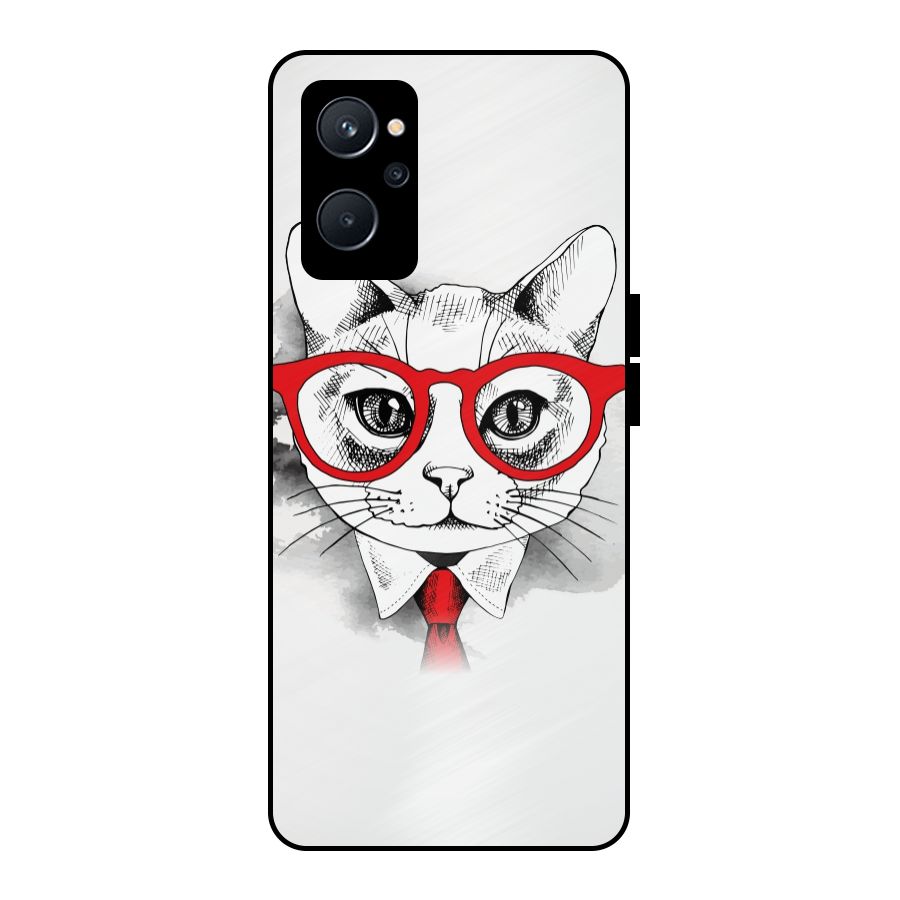 Business Cat Metal Back Case for Realme 9i 5G