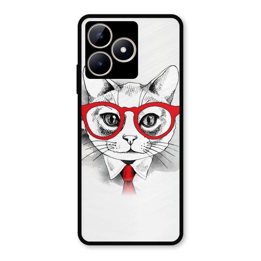 Business Cat Metal Back Case for Realme C53