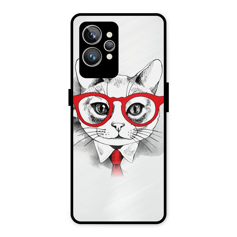 Business Cat Metal Back Case for Realme GT2 Pro
