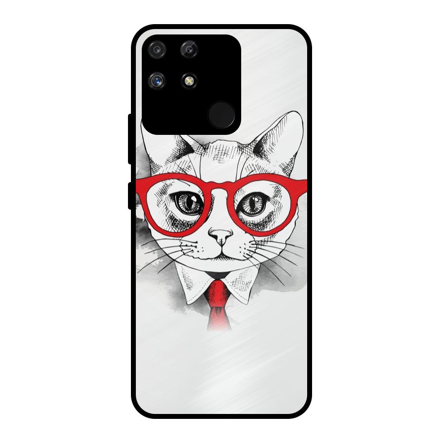 Business Cat Metal Back Case for Realme Narzo 50A