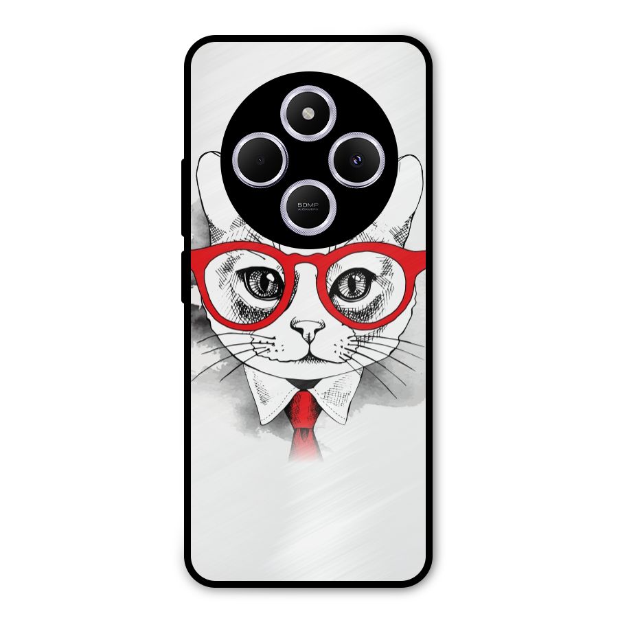 Business Cat Metal Back Case for Redmi 14C