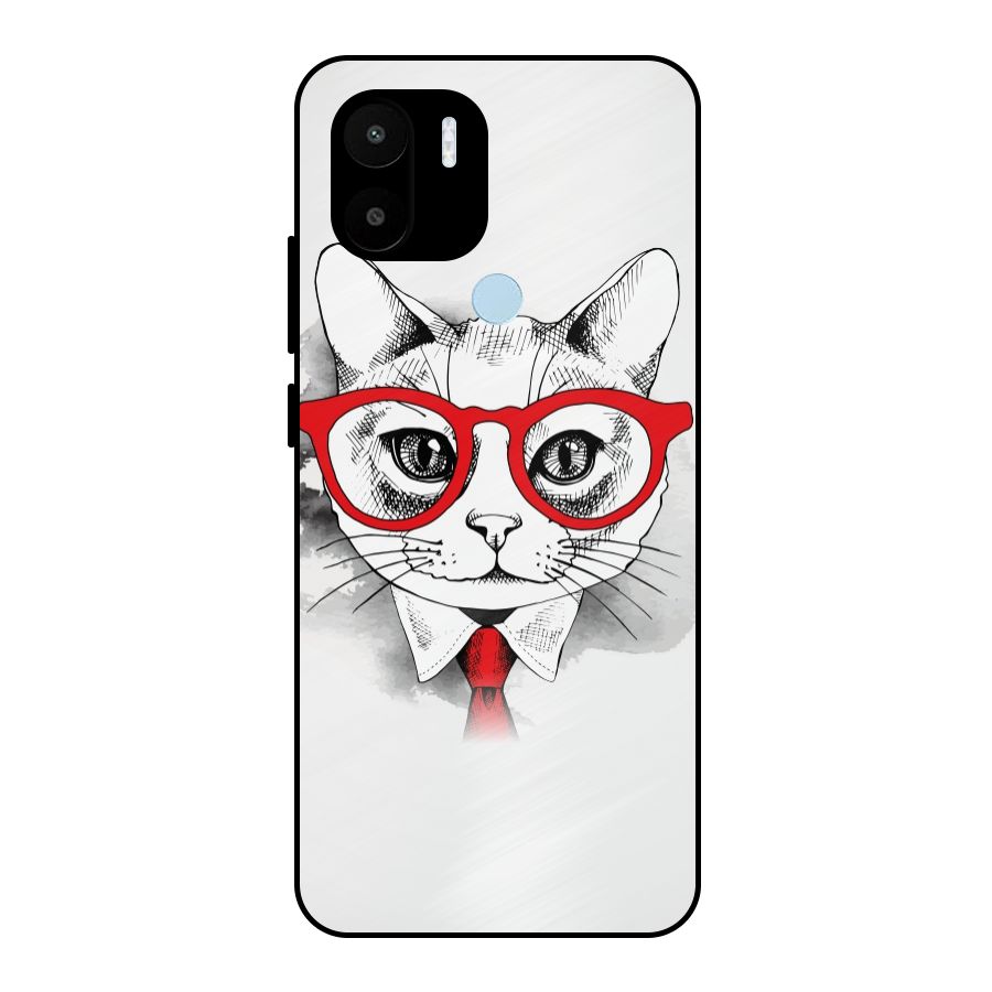 Business Cat Metal Back Case for Redmi A1+
