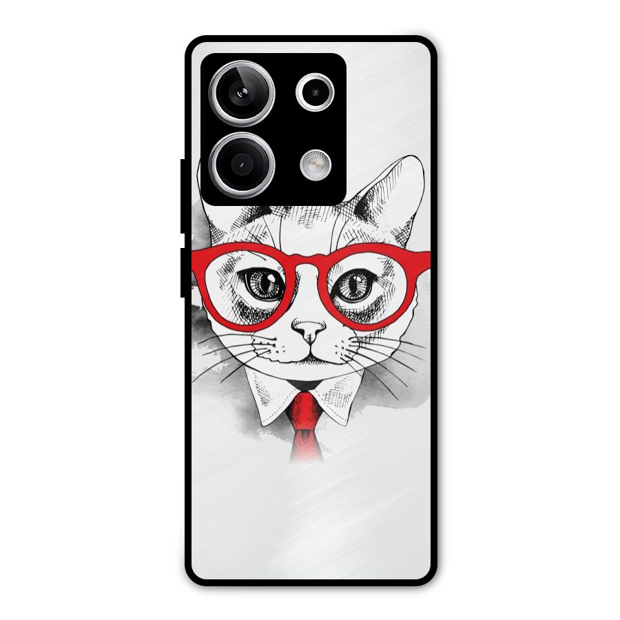 Business Cat Metal Back Case for Redmi Note 13 5G