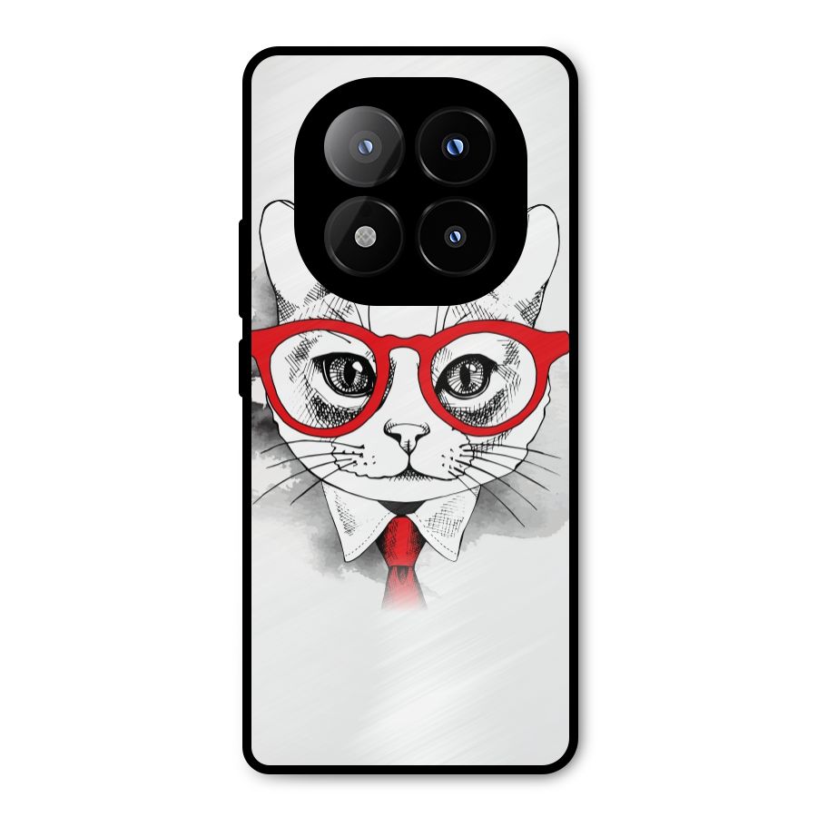 Business Cat Metal Back Case for Redmi Note 14 Pro Plus 5G