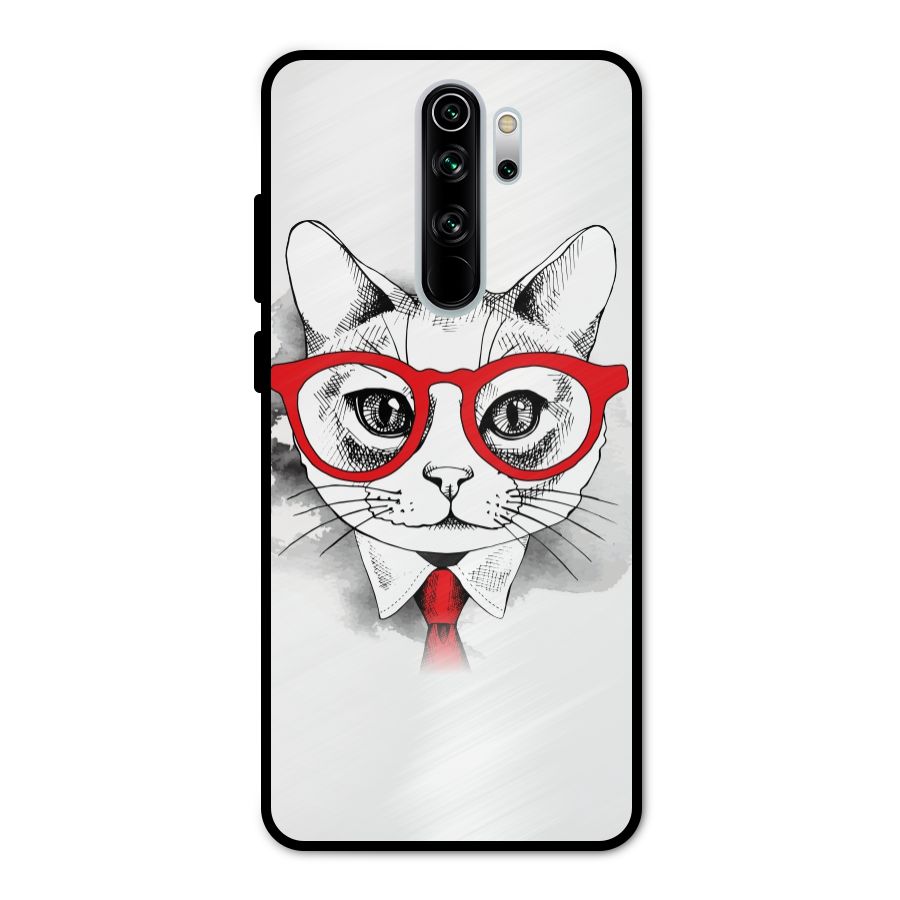 Business Cat Metal Back Case for Redmi Note 8 Pro