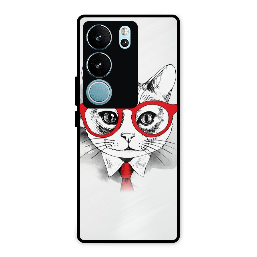 Business Cat Metal Back Case for Vivo V29