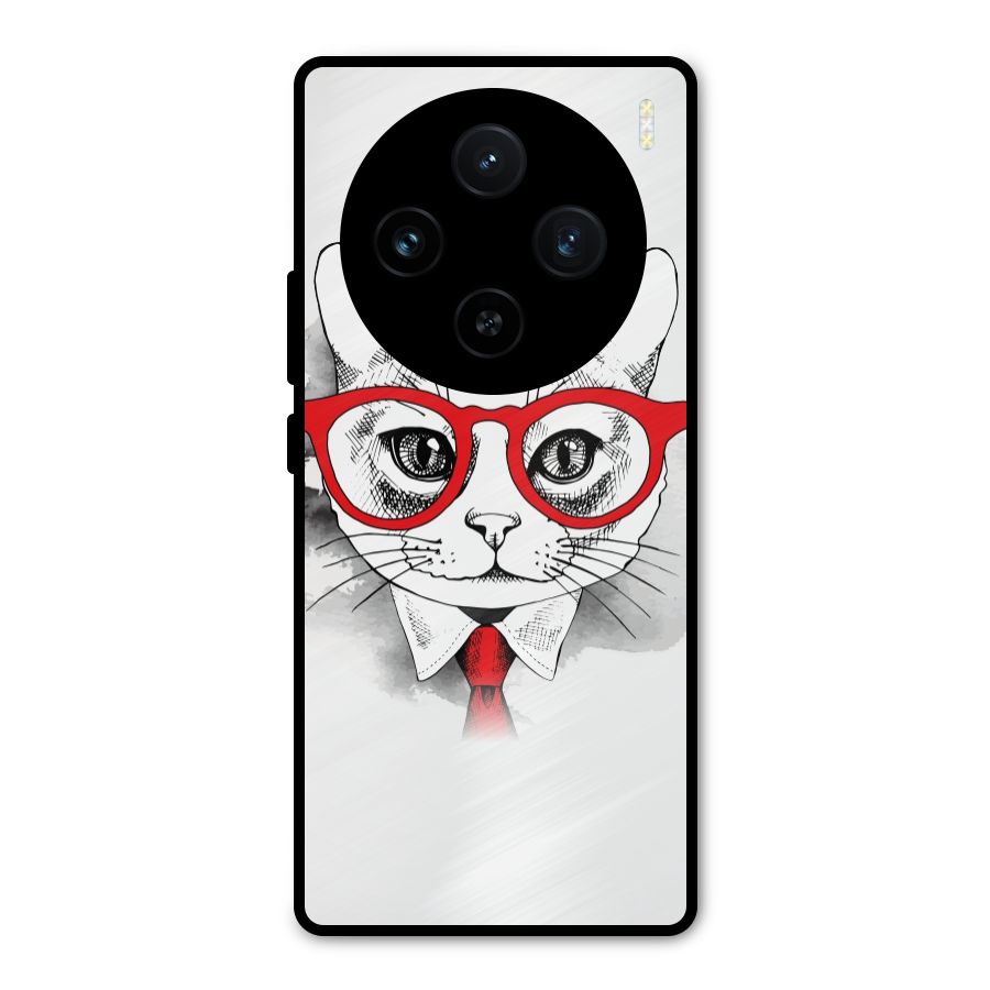 Business Cat Metal Back Case for Vivo X100
