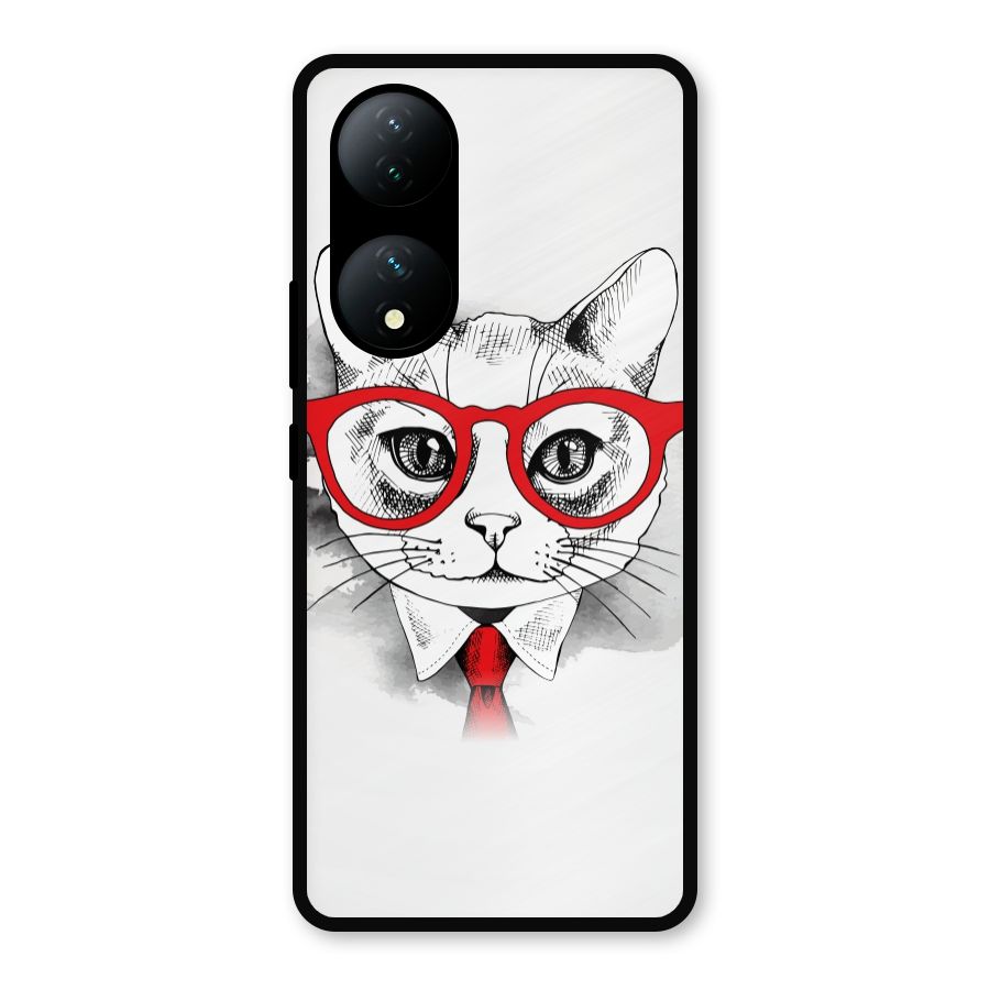 Business Cat Metal Back Case for Vivo Y100a