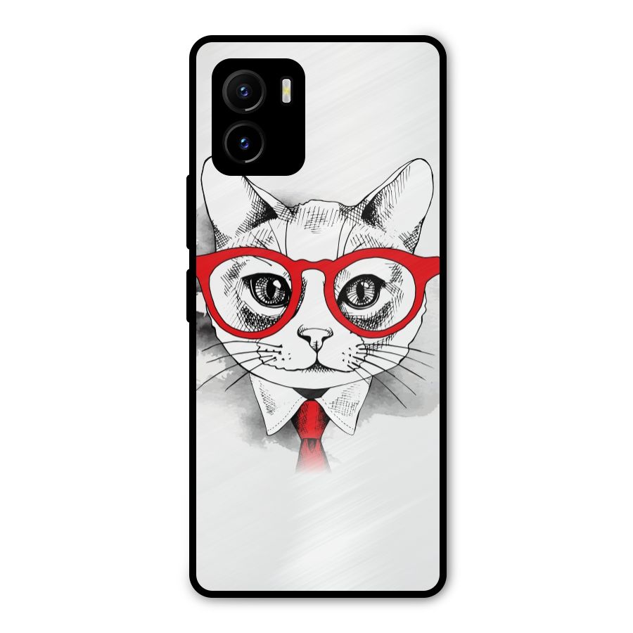Business Cat Metal Back Case for Vivo Y15s