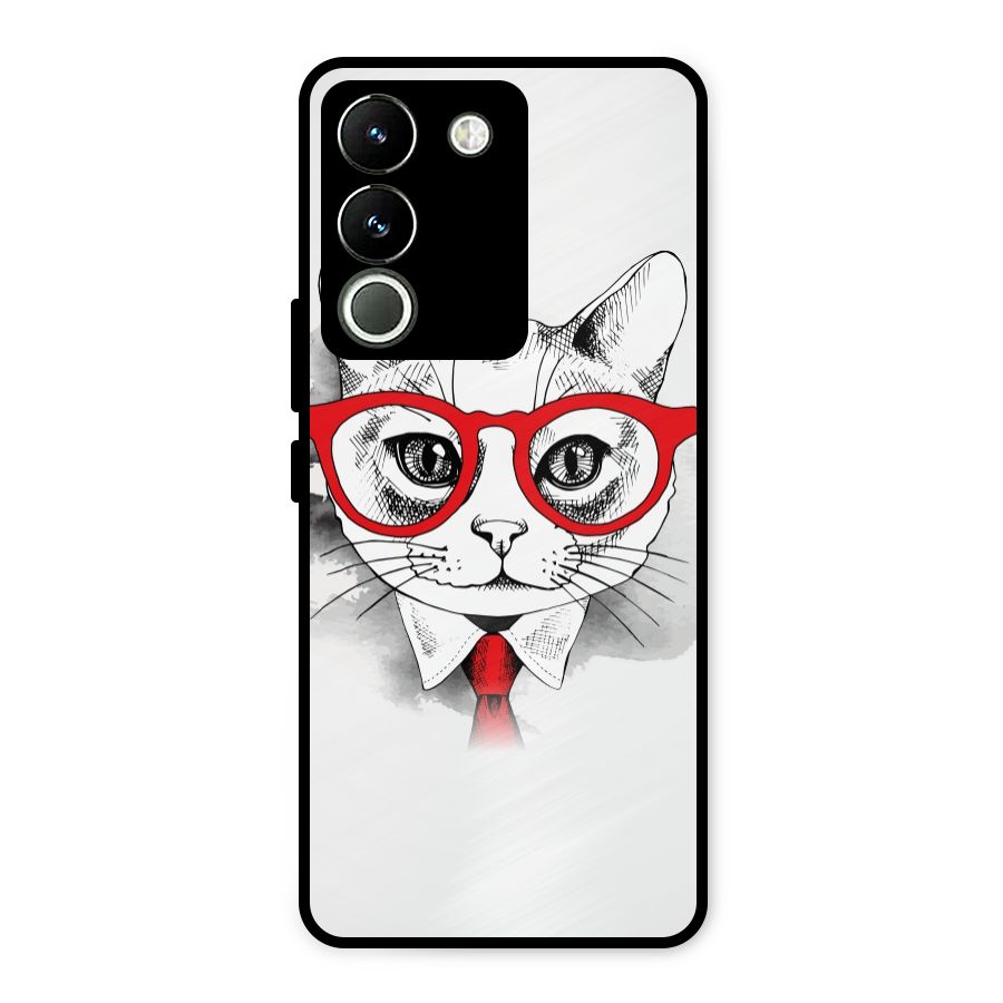 Business Cat Metal Back Case for Vivo Y200