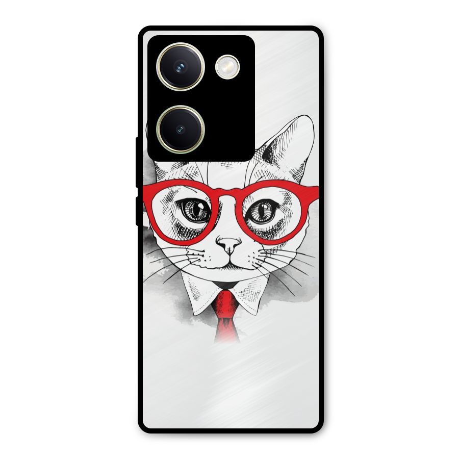 Business Cat Metal Back Case for Vivo Y200 Pro