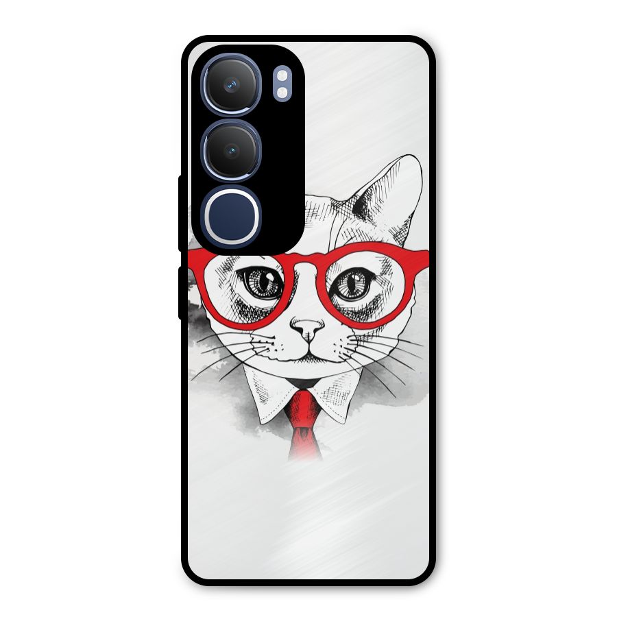 Business Cat Metal Back Case for Vivo Y29