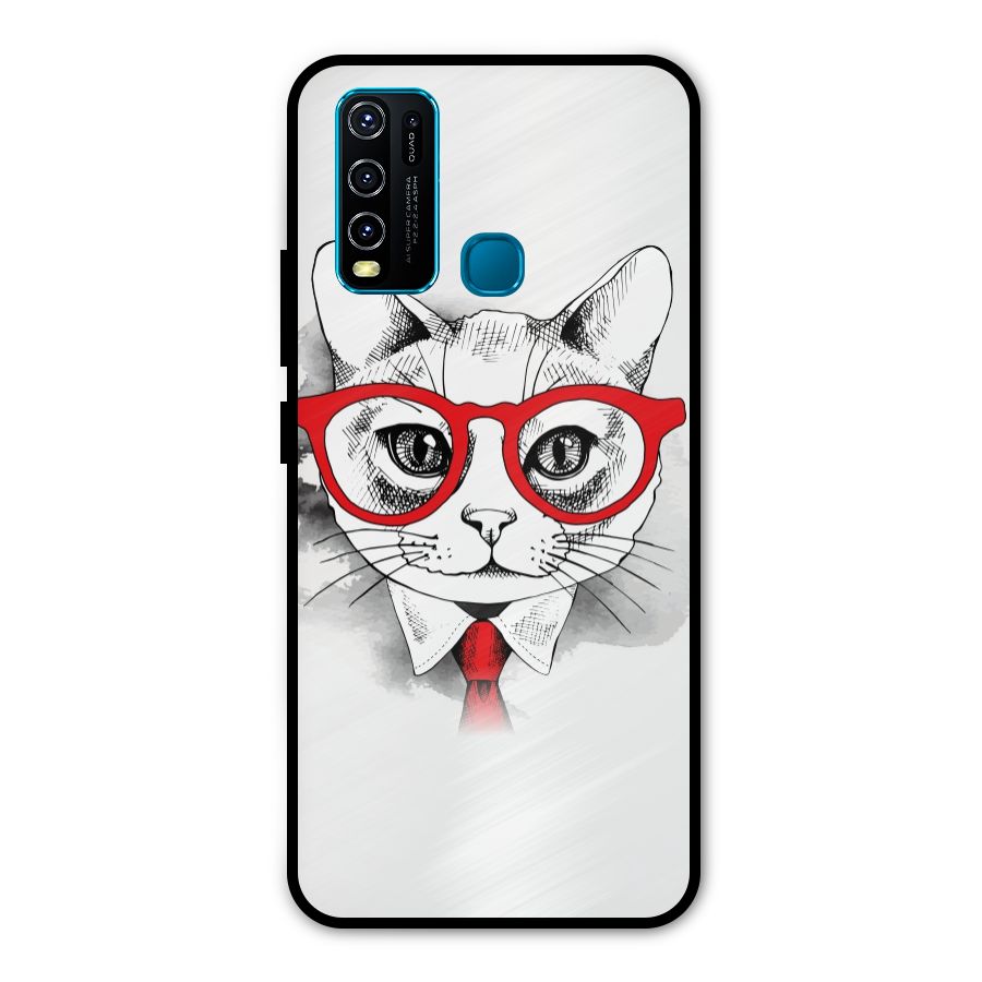 Business Cat Metal Back Case for Vivo Y30