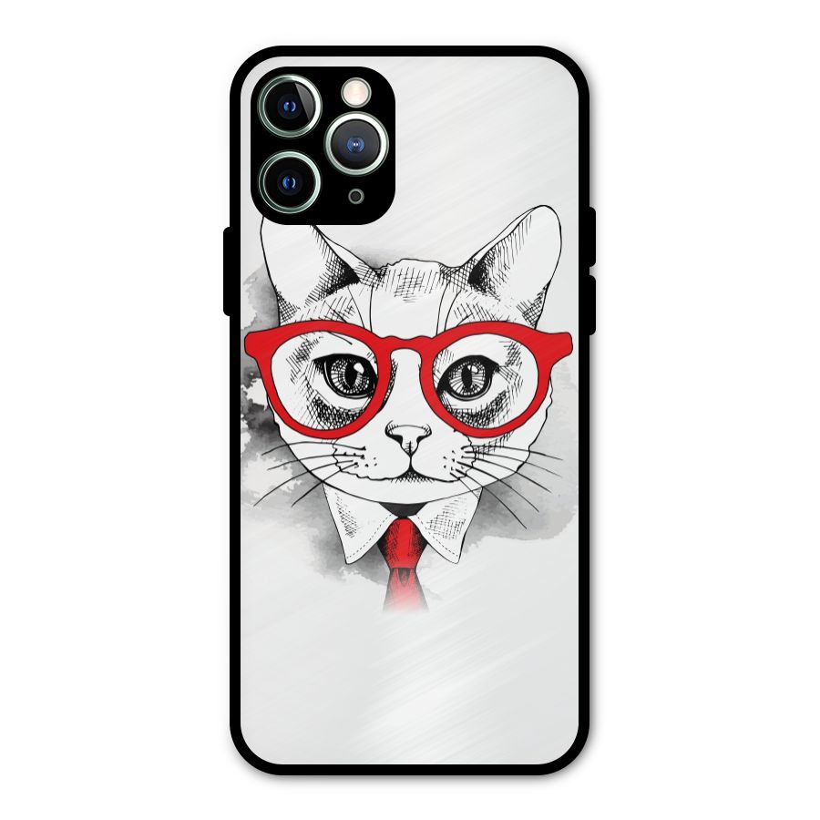 Business Cat Metal Back Case for iPhone 11 Pro Max